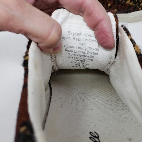 Madewell Sidewalk Low-Top Sneakers Painted Leopard Colorblock Calf Hair size 7 - Picture 8 of 10